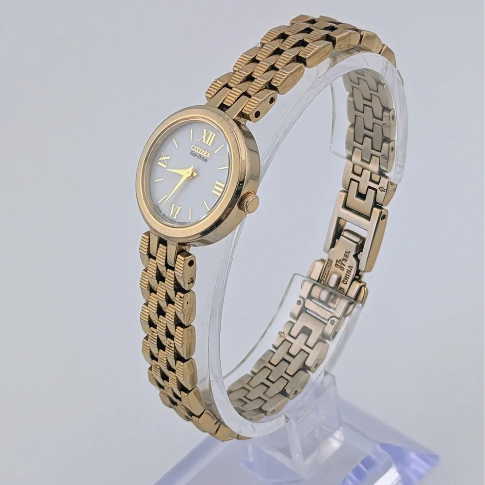 Citizen Eco-Drive B023-S015481 Women's Watch Gold Tone Sunburst New Capacitor